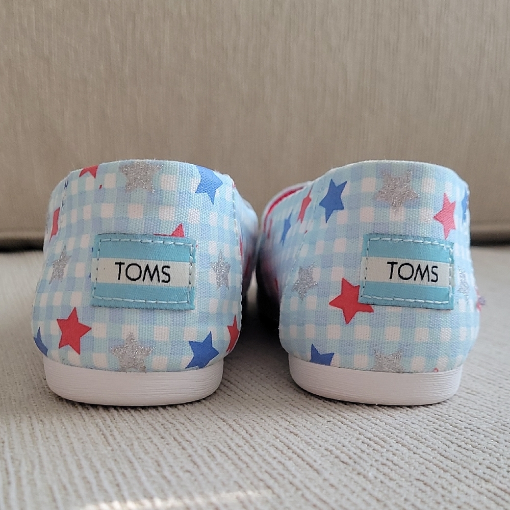 TOMS Kids' Star Print Shoes - Blue and Red new - Picture 4 of 5